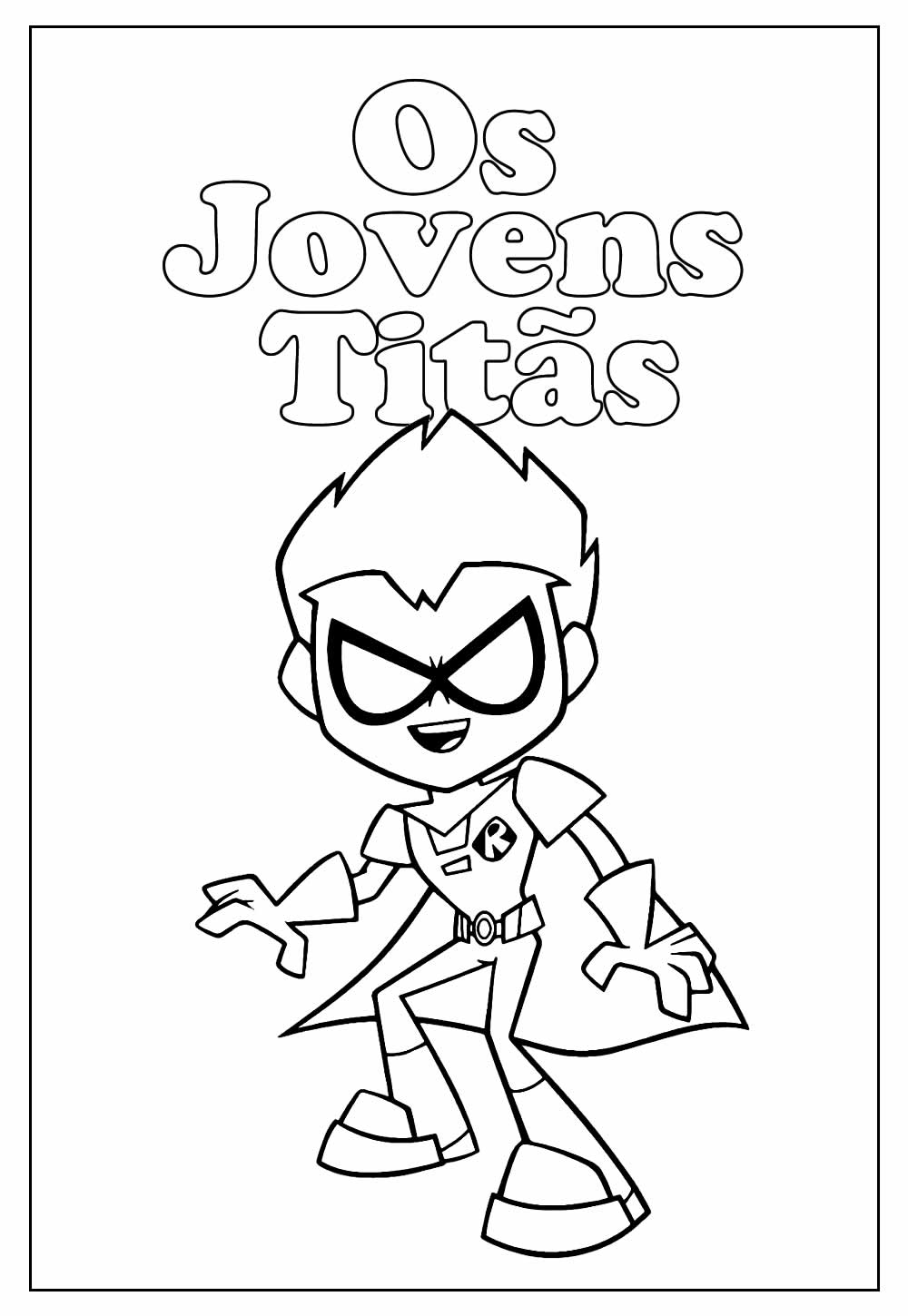 Desenho dos Jovens Titãs para colorir