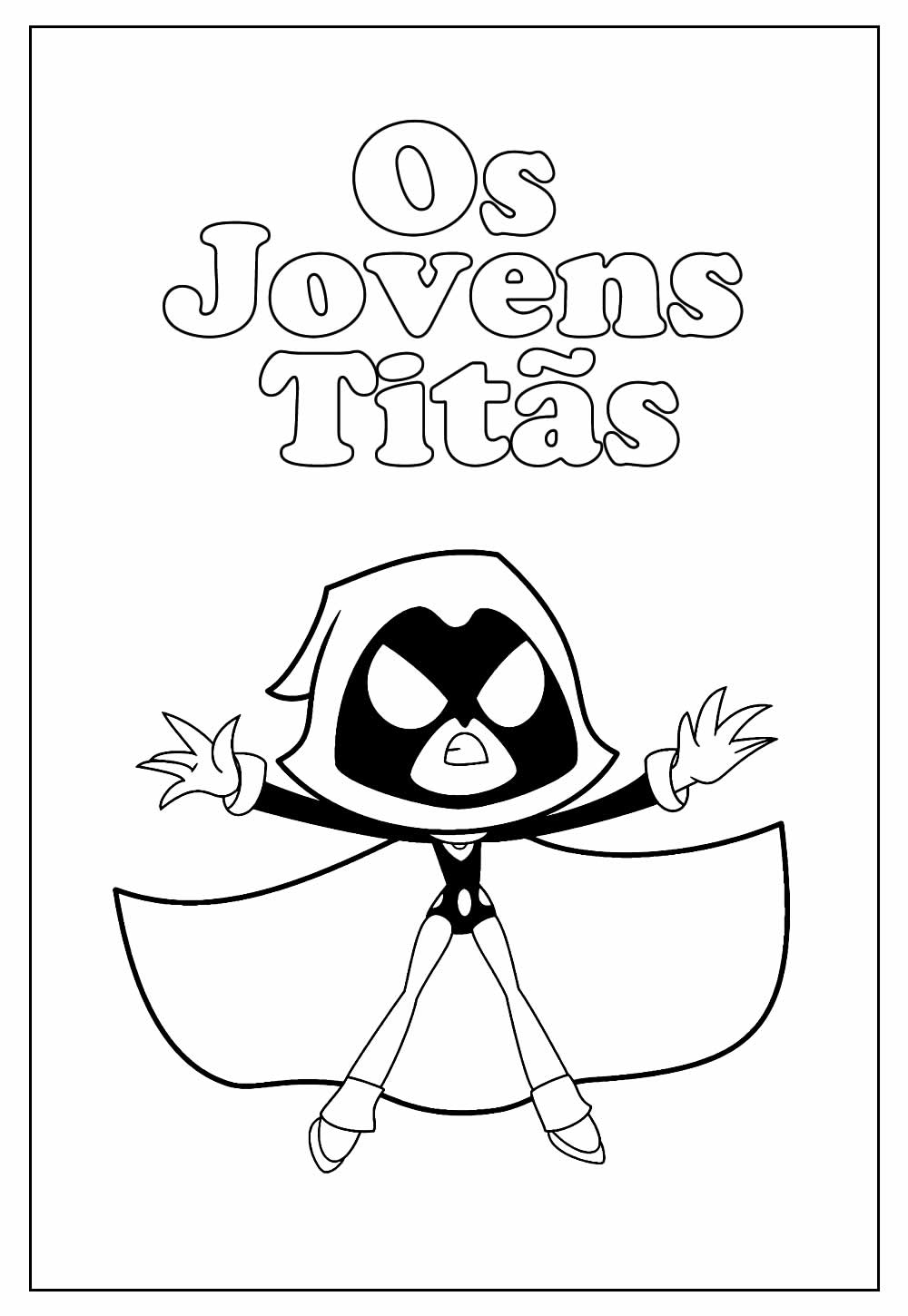 Desenho dos Jovens Titãs para colorir