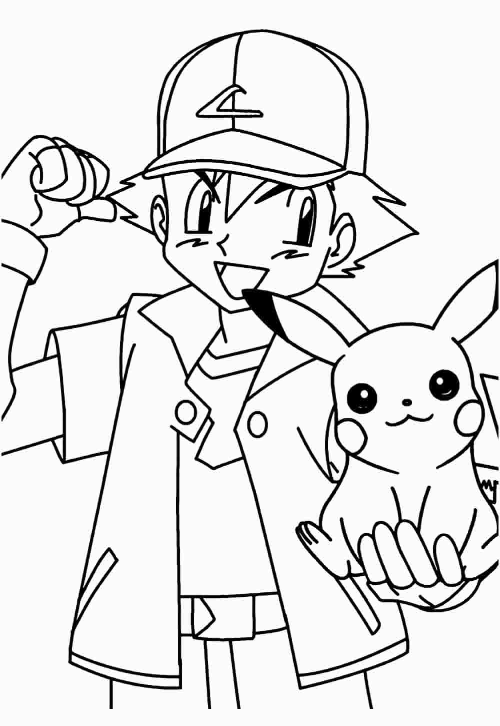 Desenho de Ash e Pikachu