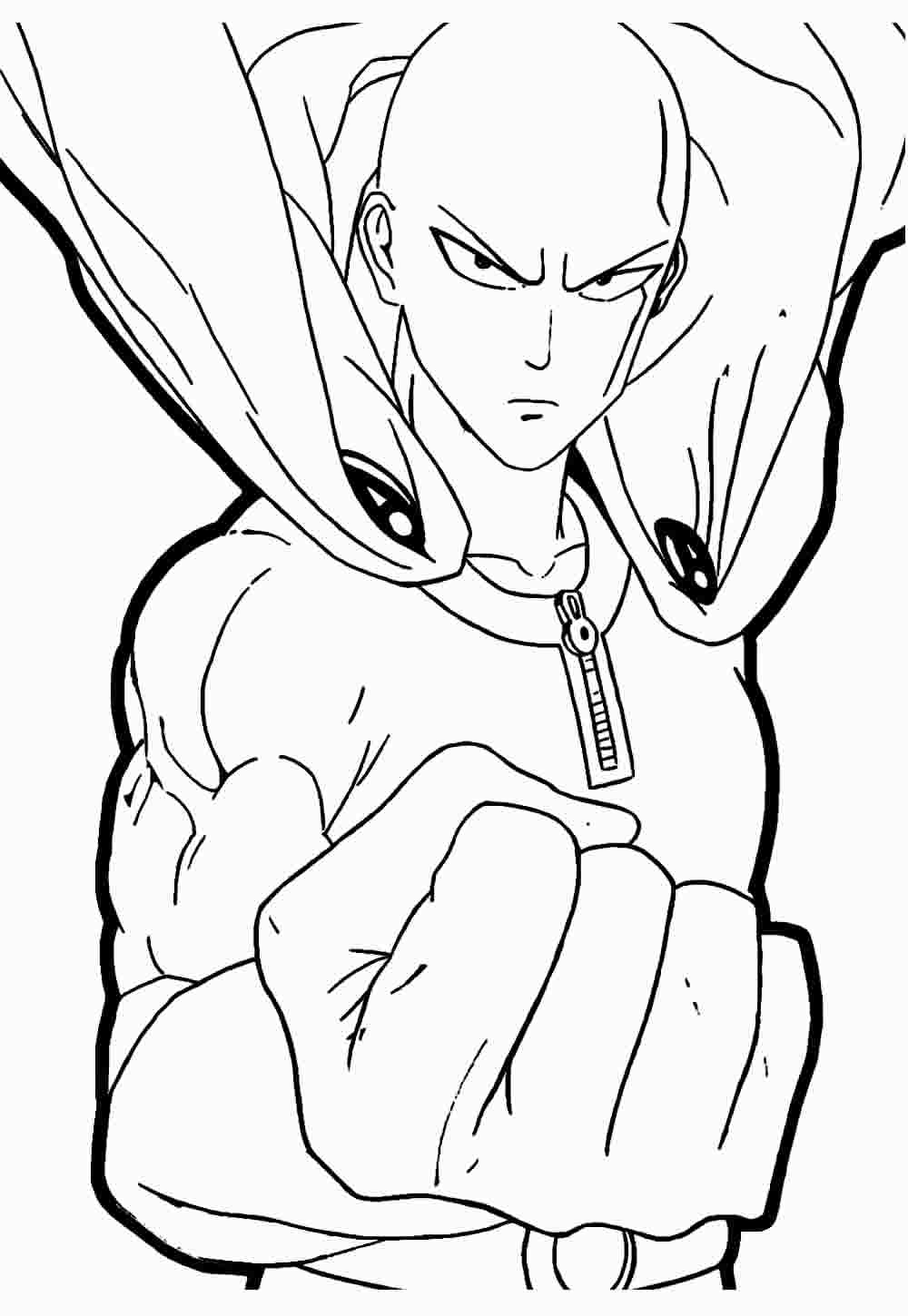 Desenho de One Punch Man para colorir - Saitama