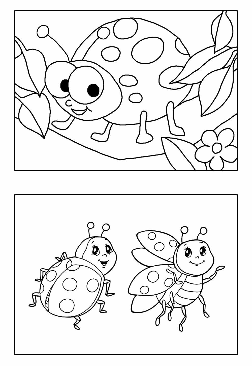 Desenhos de Joaninhas para pintar e colorir