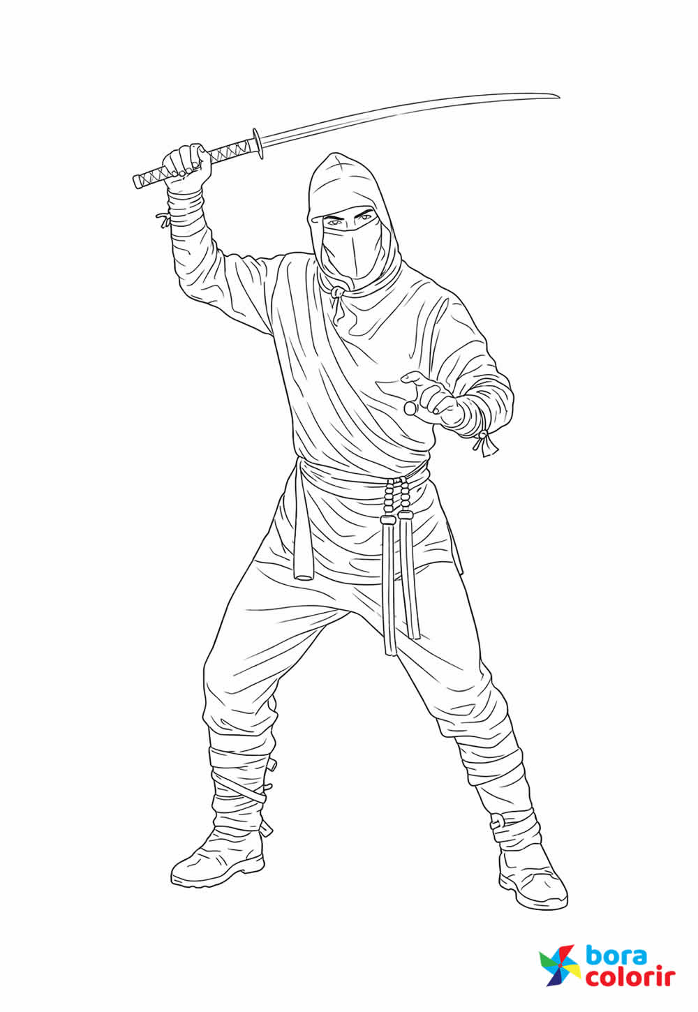 Ninja para colorir