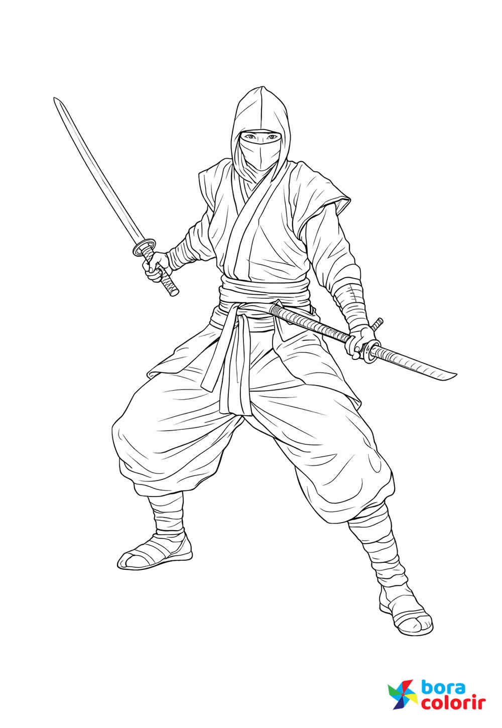 Desenho de Ninja para pintar
