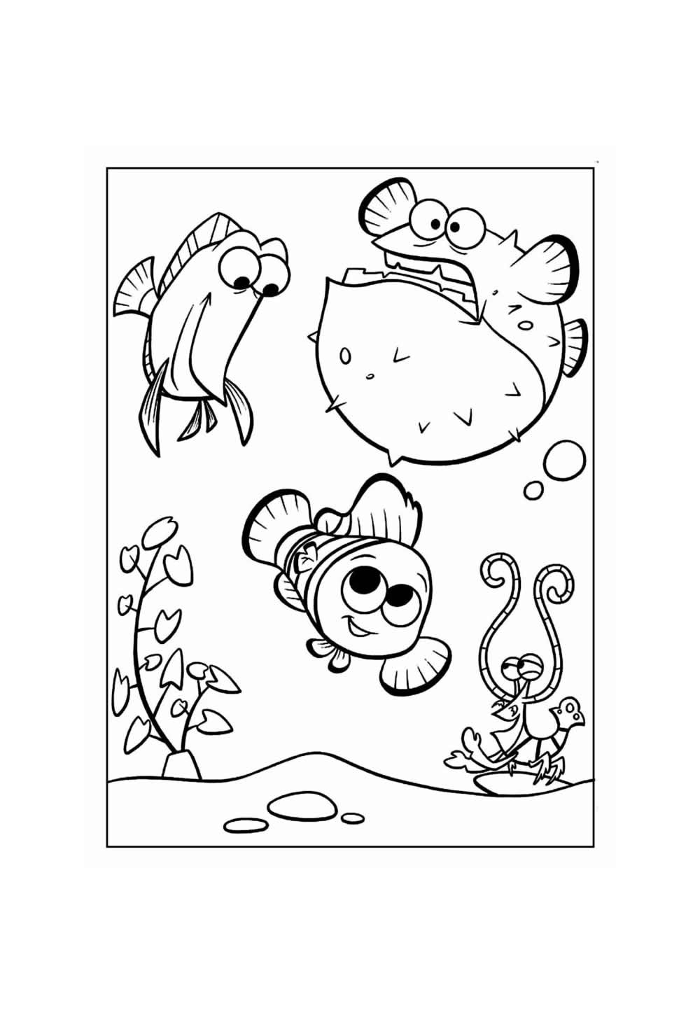 Desenho de Procurando Nemo para pintar