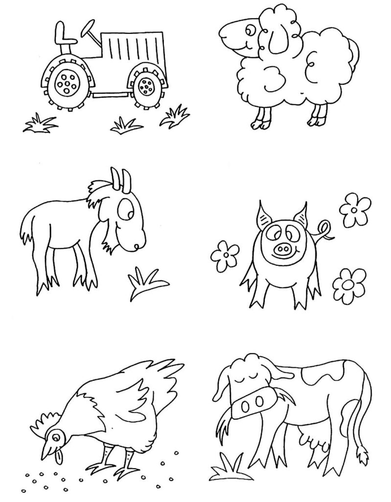 Lindos Animais da Fazenda para colorir