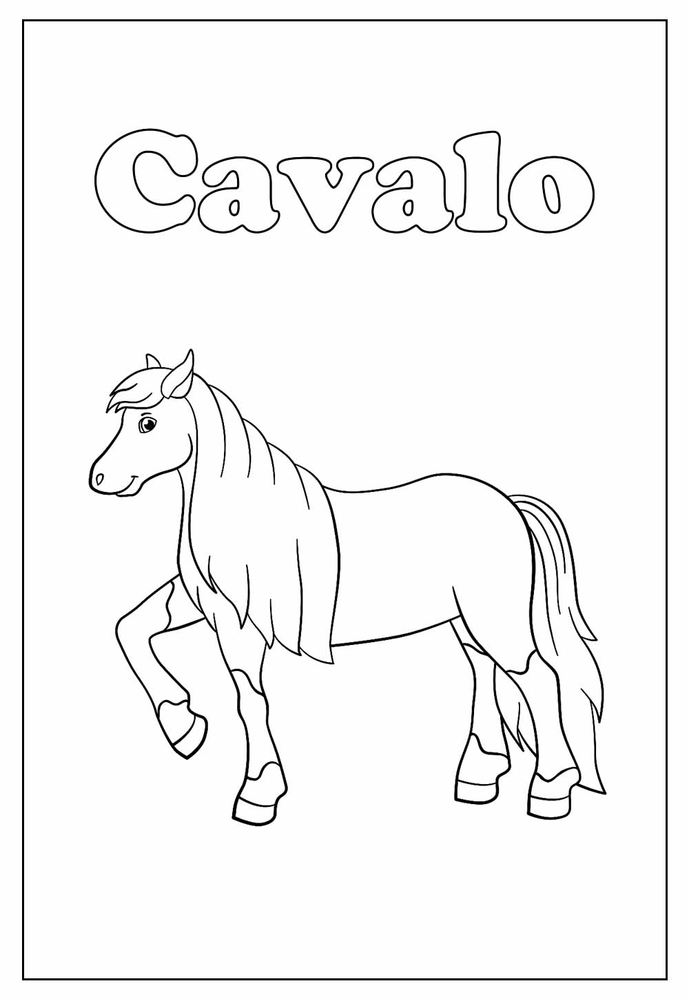Desenho Educativo de Cavalo para colorir