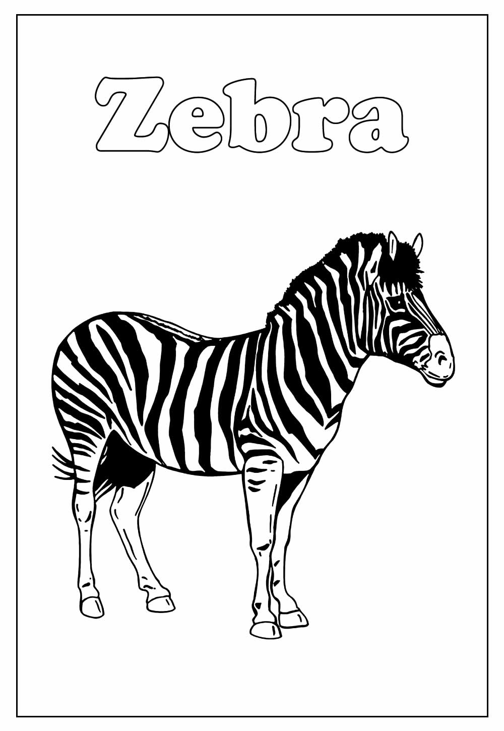 Desenho de Zebra para colorir