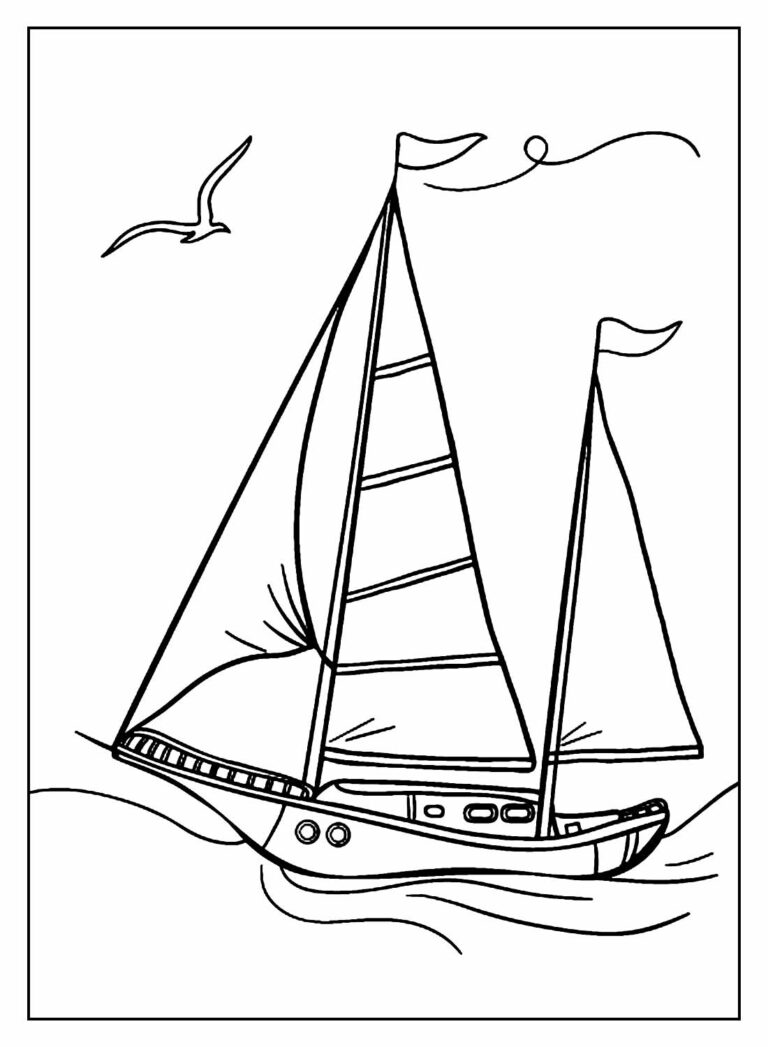Яхта спереди нарисованная
