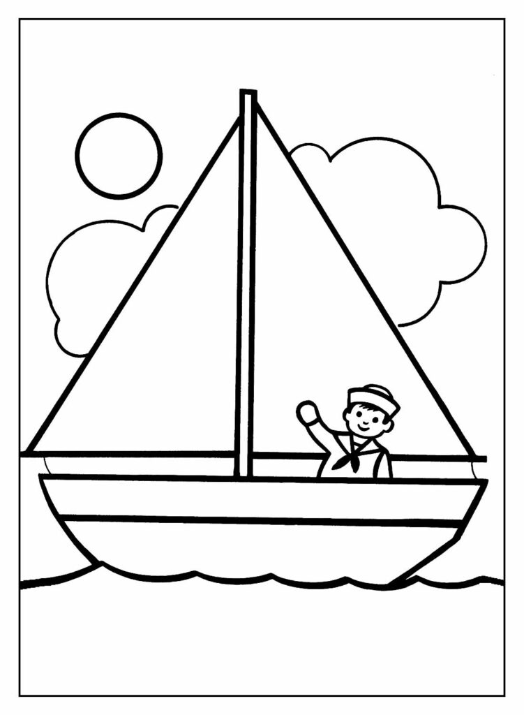 Desenho de Barcos para pintar
