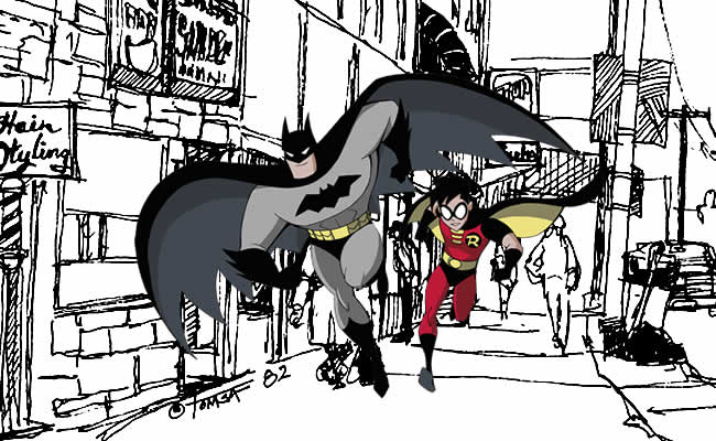 Desenhos de Batman e Robin para colorir