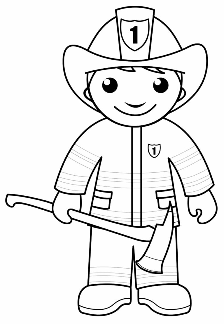 Desenhos de Bombeiro para colorir - Bora Colorir