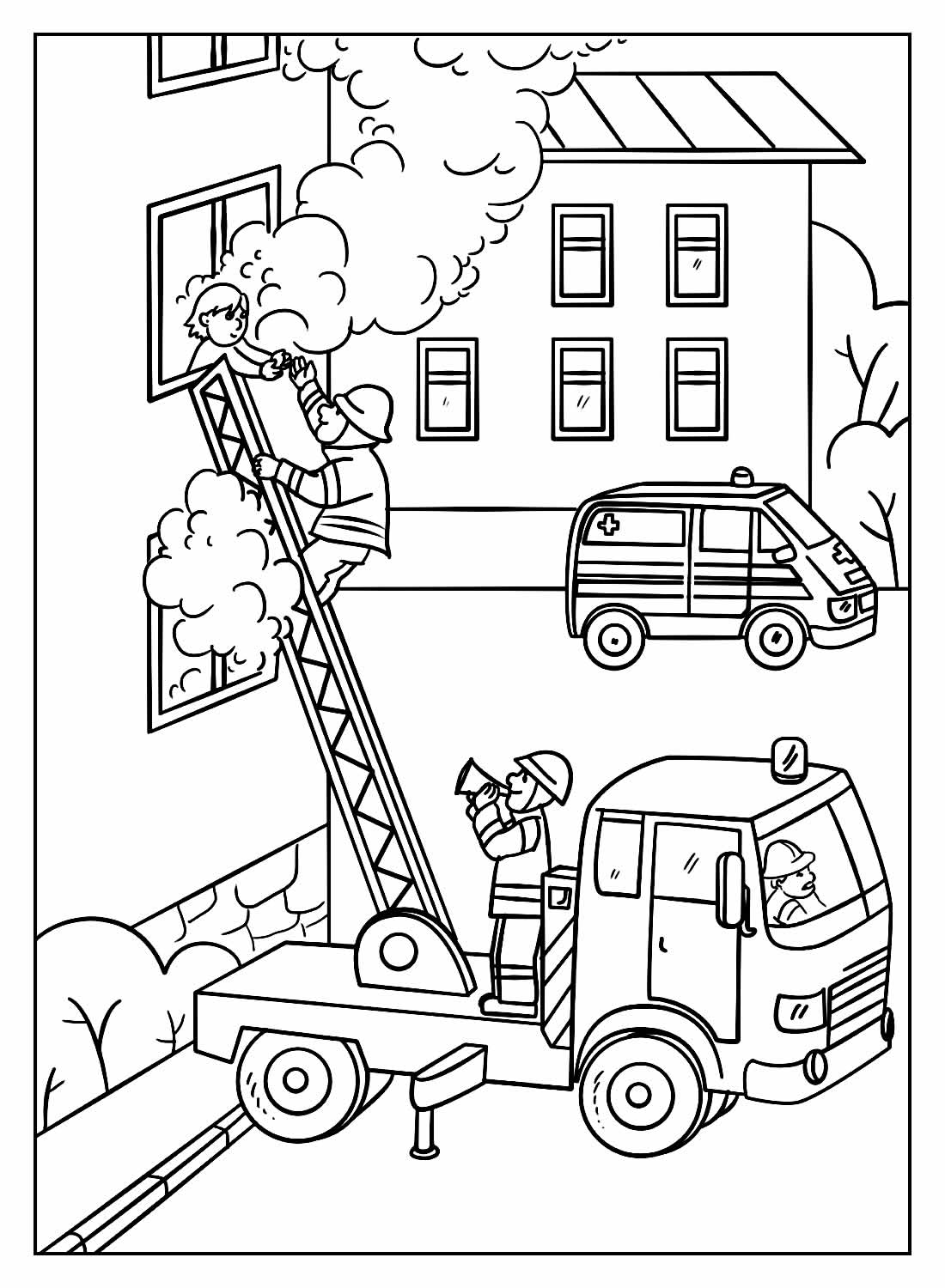 Desenhos de Bombeiro para colorir - Bora Colorir