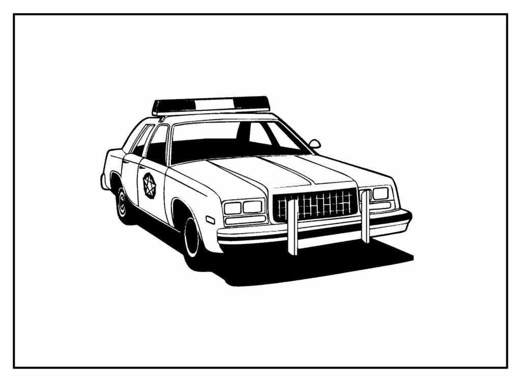 Desenho de Carros de Polícia para colorir