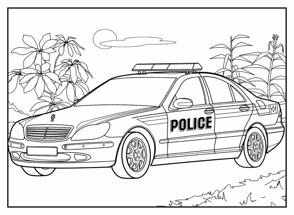 Carro de Polícia para colorir