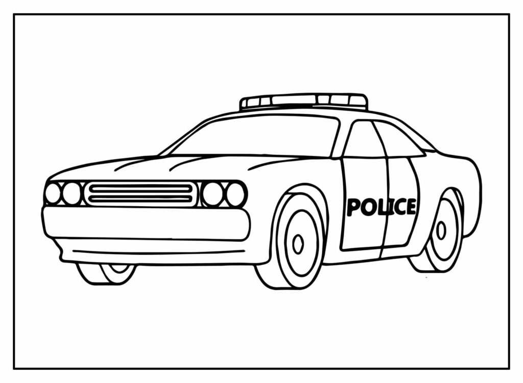 Desenho de Carro de Polícia para colorir
