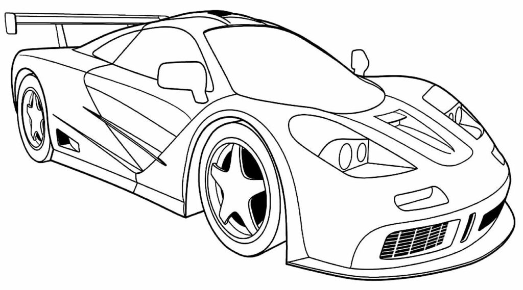 Desenho de Emoji de carro de corrida para colorir