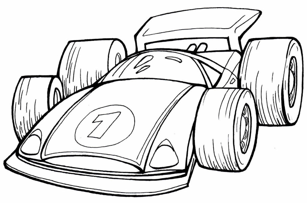 Desenhos de Carros de Corrida para colorir - Bora Colorir