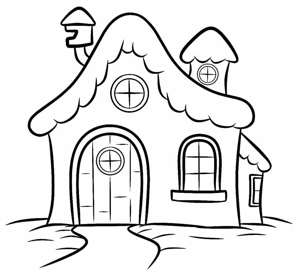 Desenhos de Casa para colorir - Bora Colorir