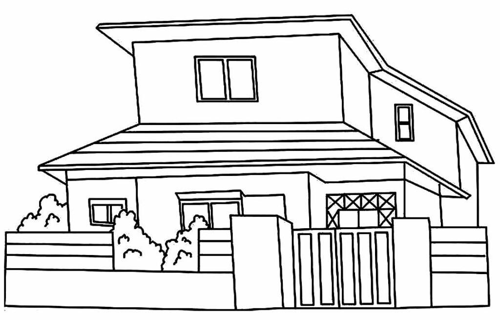 Desenhos para Colorir: Desenho de casa para imprimir e colorir, desenho  infantil para pintar.