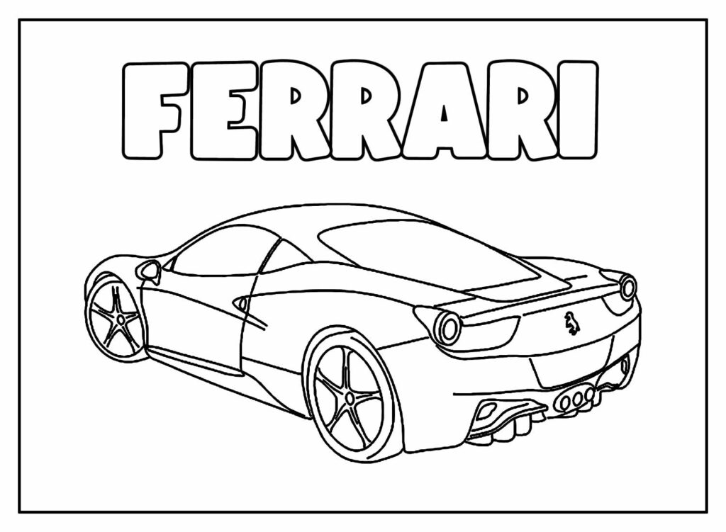 Desenho Educativo de Ferrari para colorir