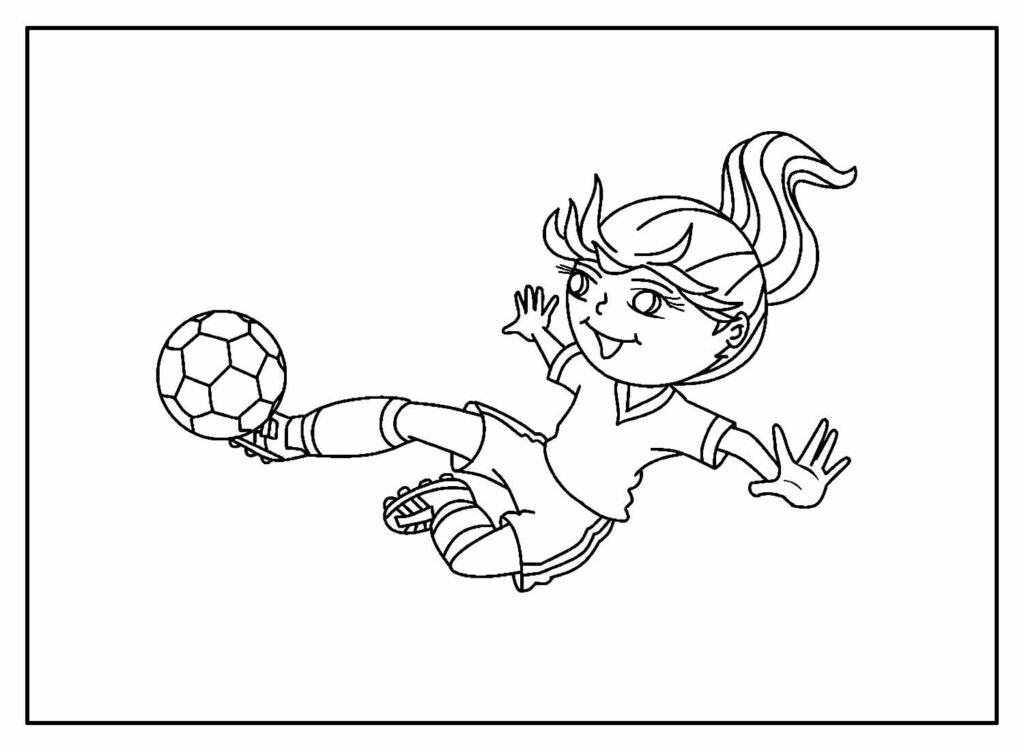 Desenho Futebol Colorir - Menina