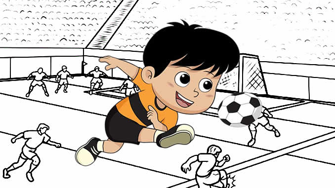 Desenho de Menina a jogar futebol para Colorir - Colorir.com