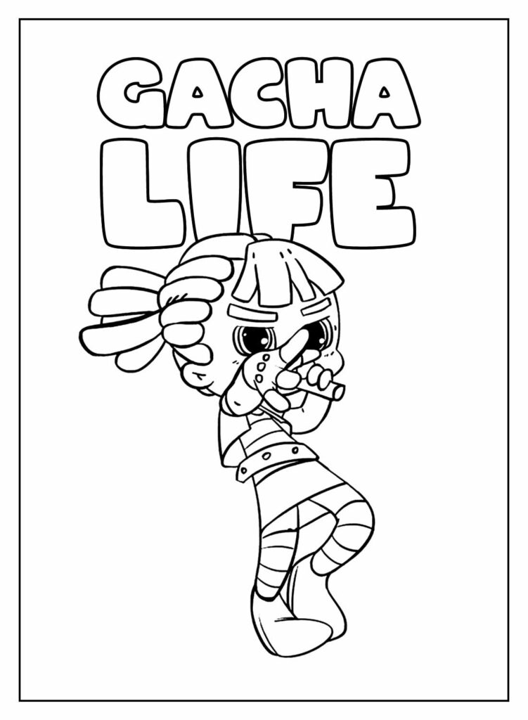 Desenho Educativo de Gacha Life para colorir