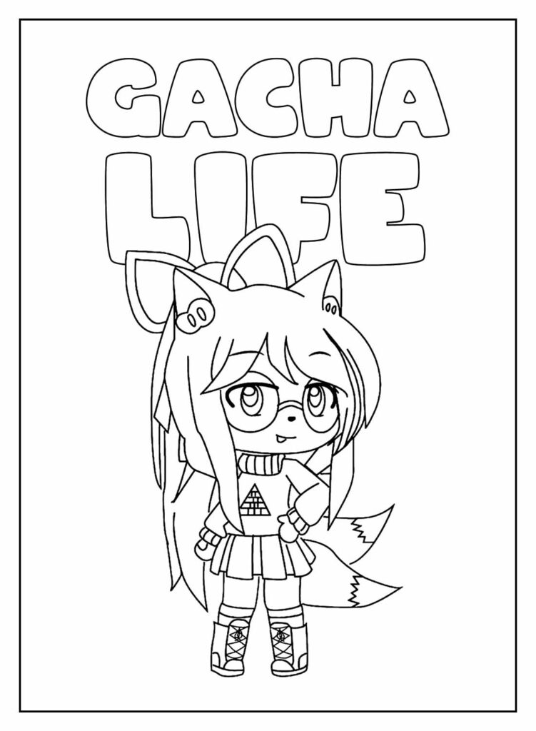 Desenho para colorir Gacha Life · Creative Fabrica