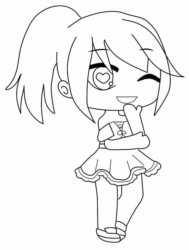 Gacha Life Kawaii Sentado Para Colorir Imprimir E Desenhar Colorirme