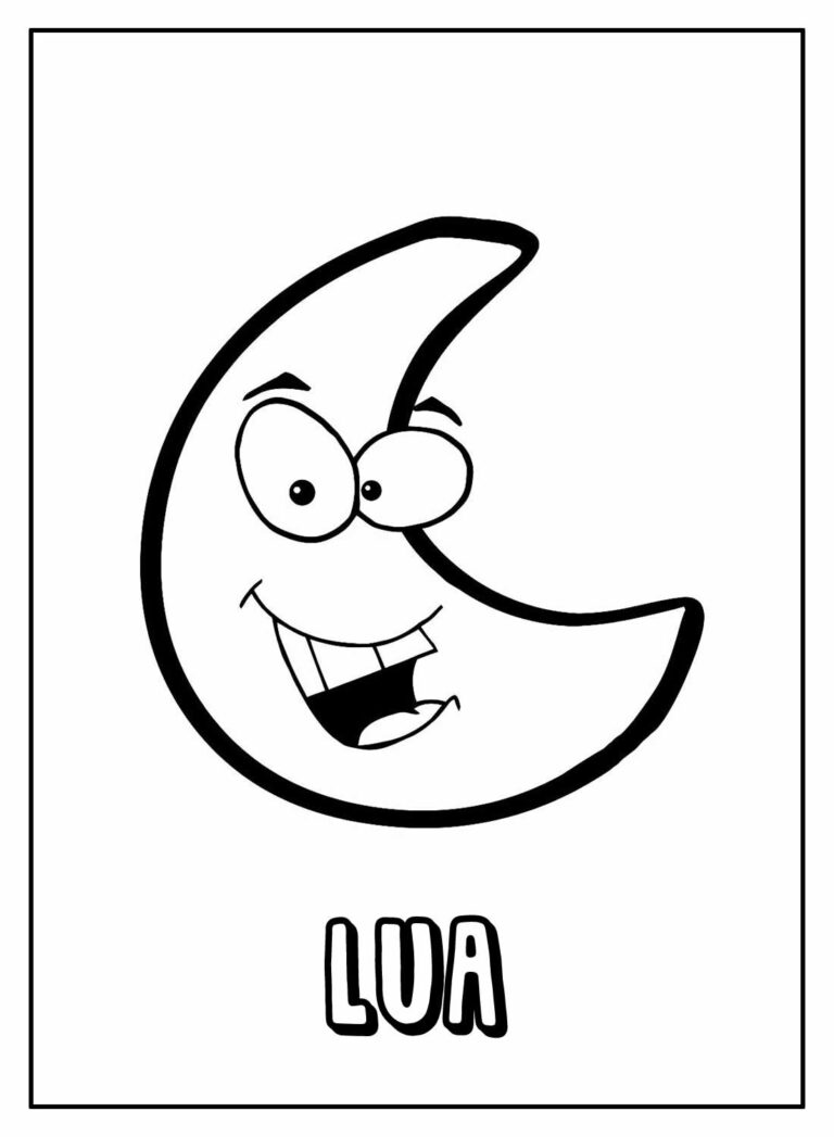 Desenhos de Lua para colorir - Bora Colorir