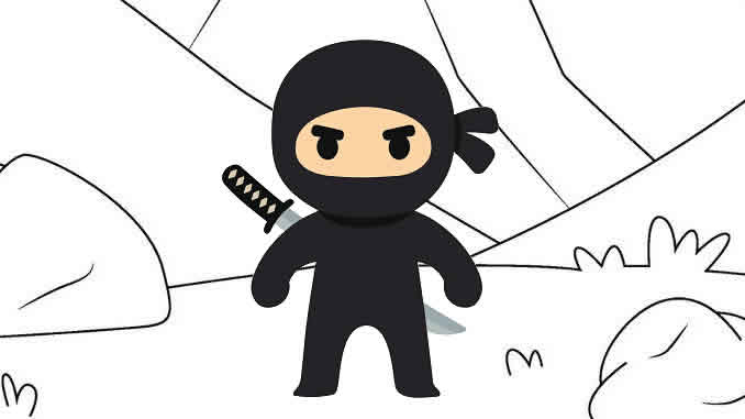 Desenho de Ninja e sua espada para colorir - Tudodesenhos