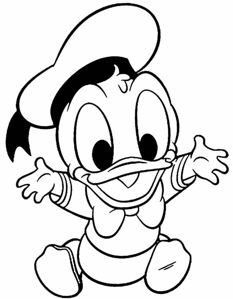 Desenho do Pato Donald para colorir