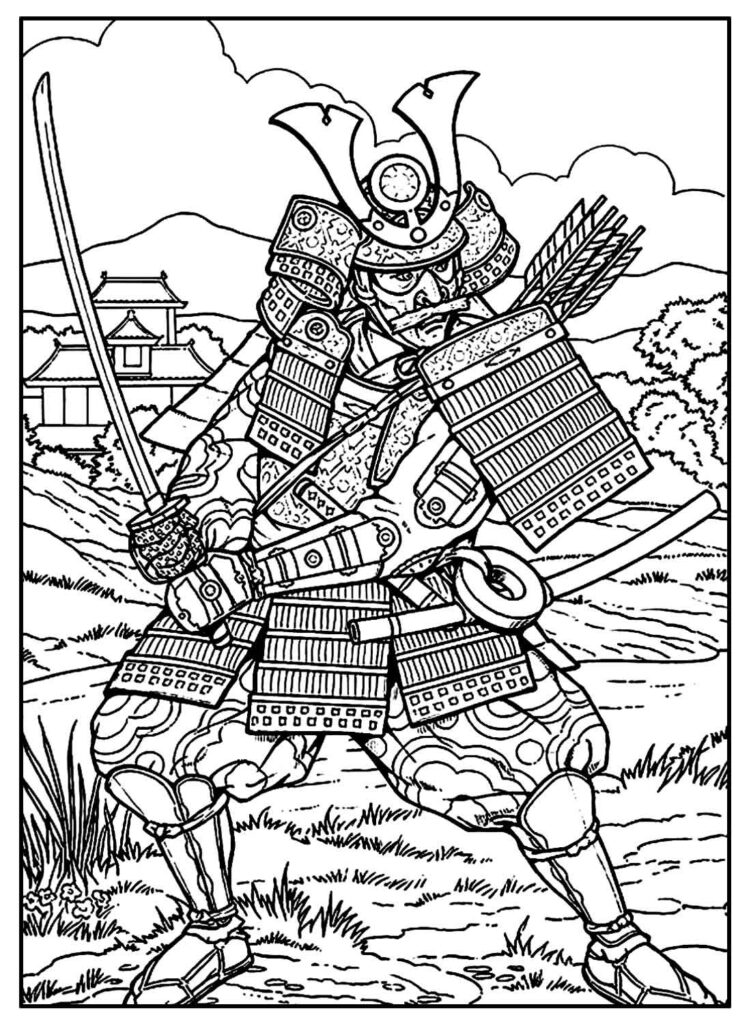 Desenhos para colorir de Samurai