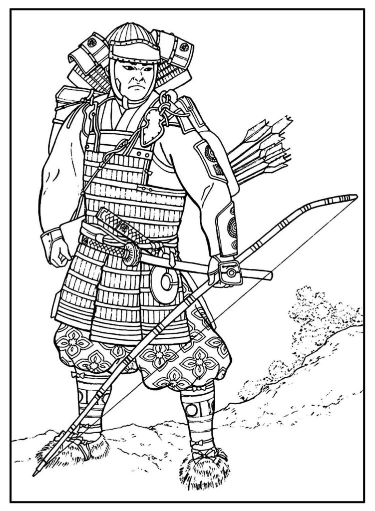 Desenhos de Samurai para colorir