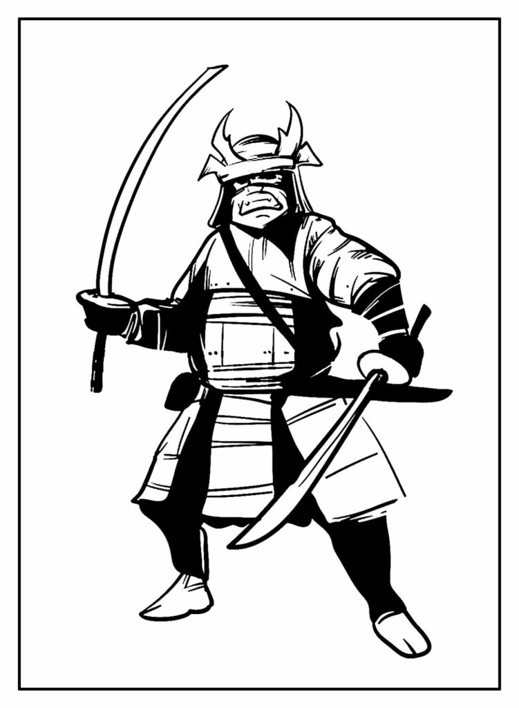 Desenho Samurai Colorir