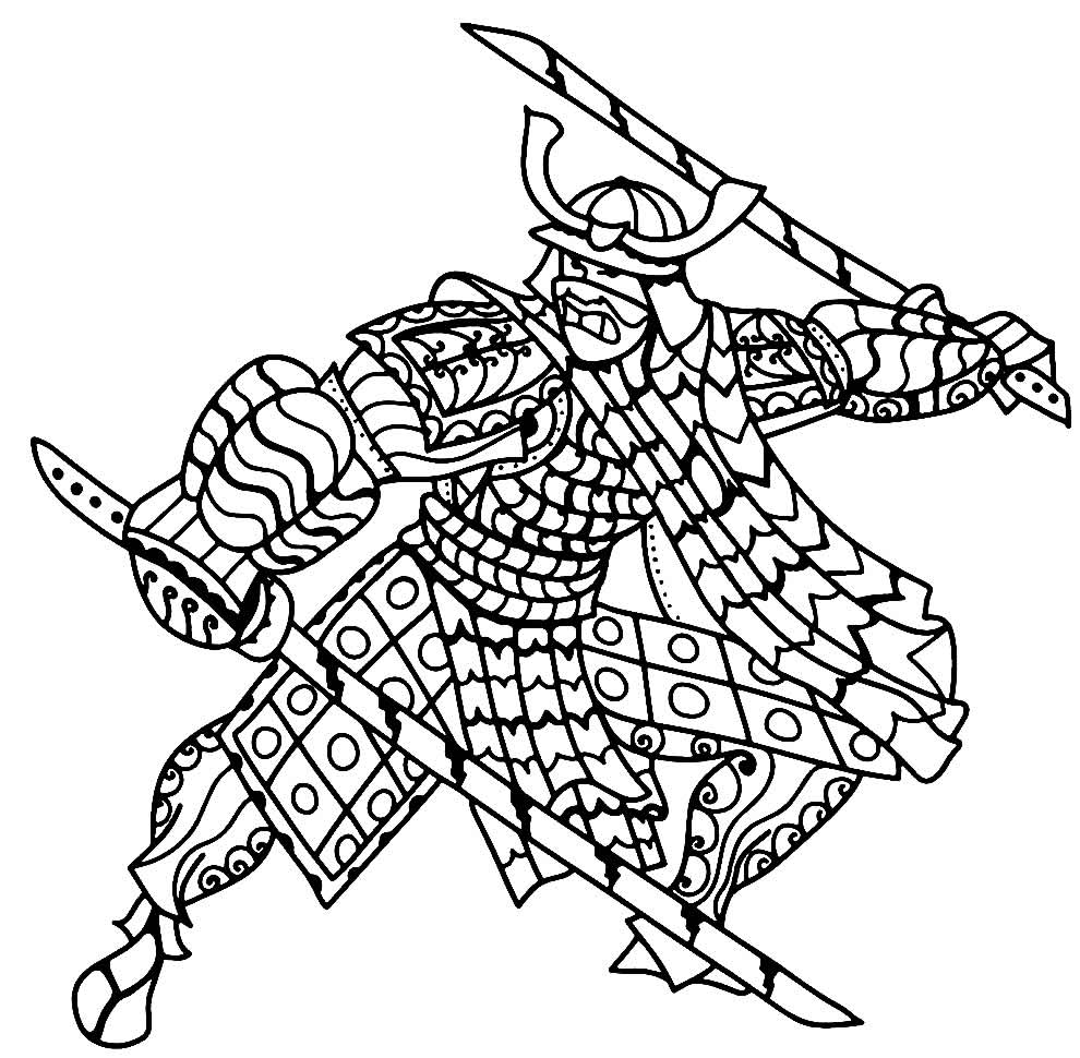 Colorir desenho de Samurai