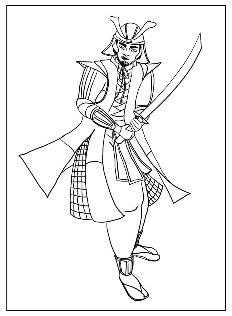 Desenho de Samurai adulto para Colorir - Colorir.com