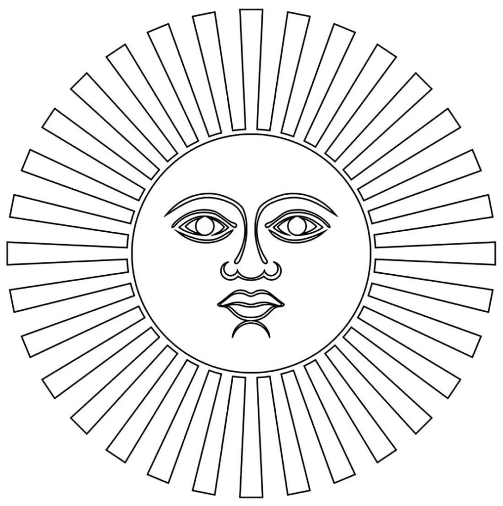 Desenho de Sol para pintar