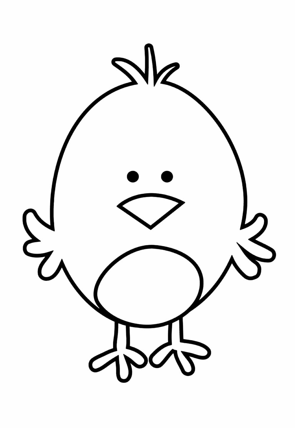 Desenho Fácil para colorir - Pintinho