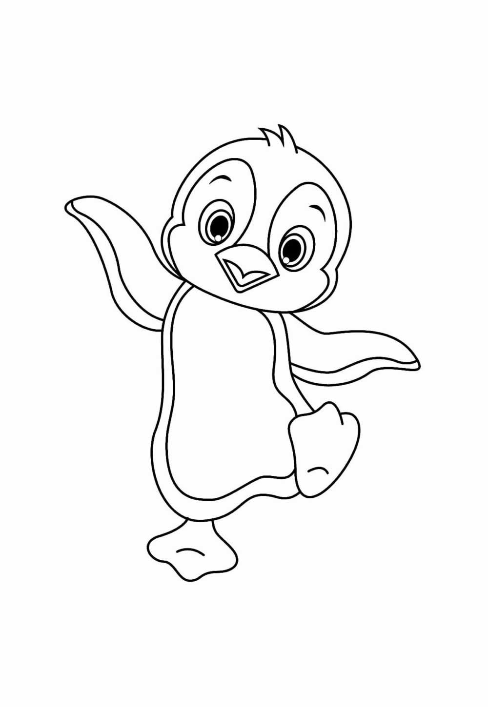 Desenho Fácil para colorir - Pinguim