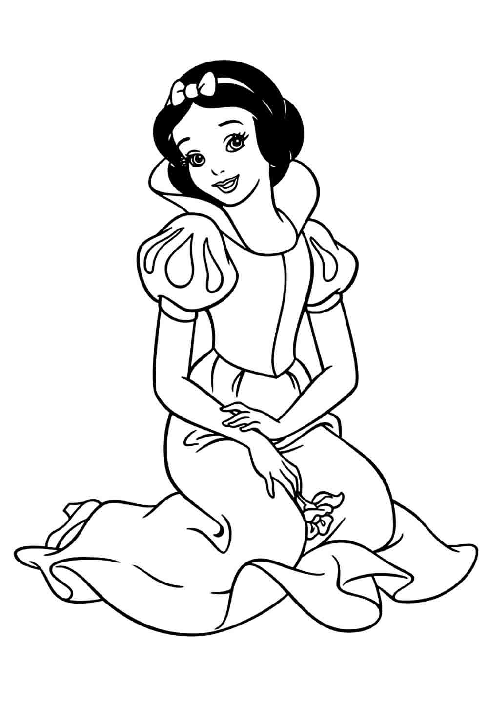 Desenho da Branca de Neve para colorir