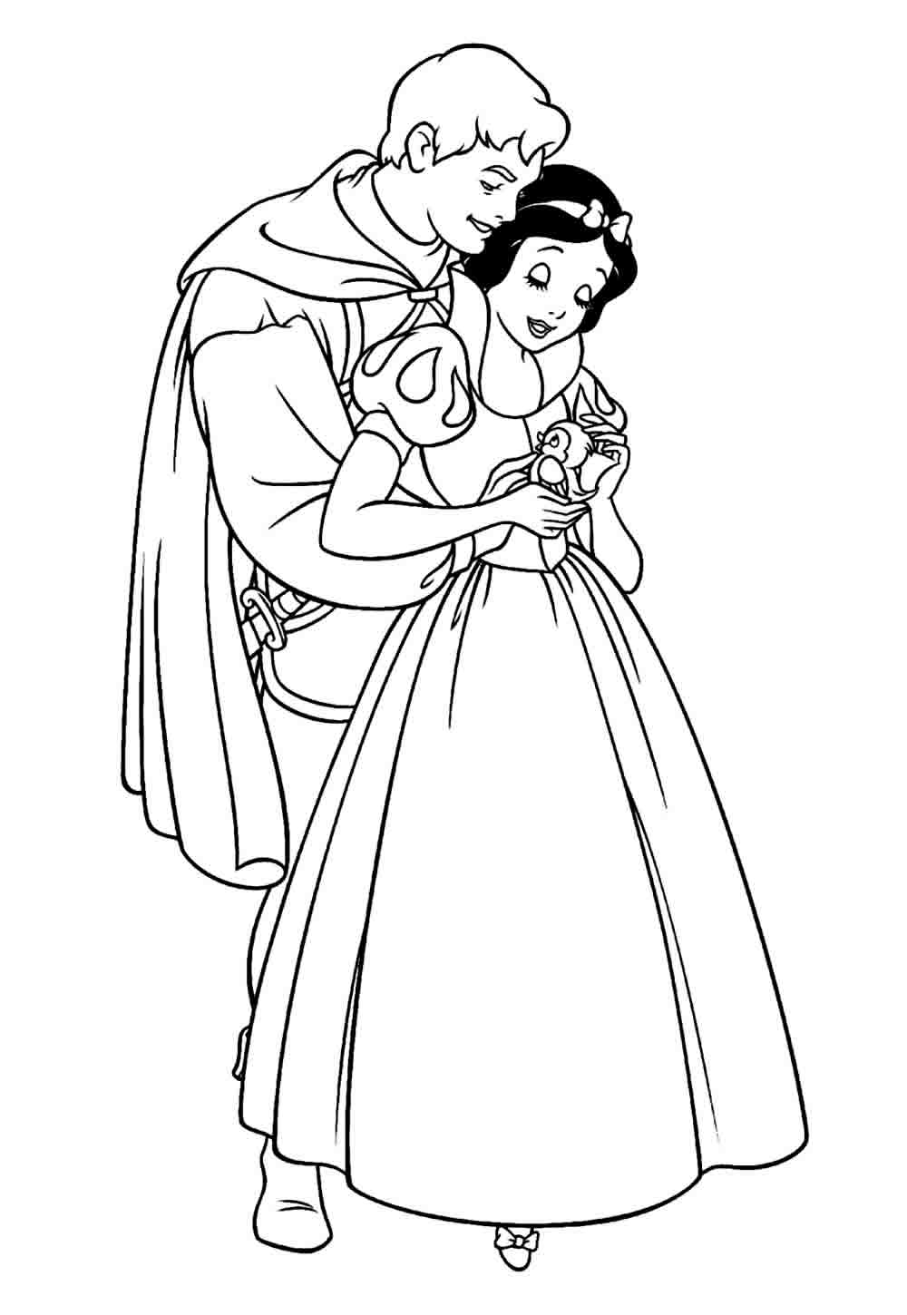 Desenho da Branca de Neve para colorir