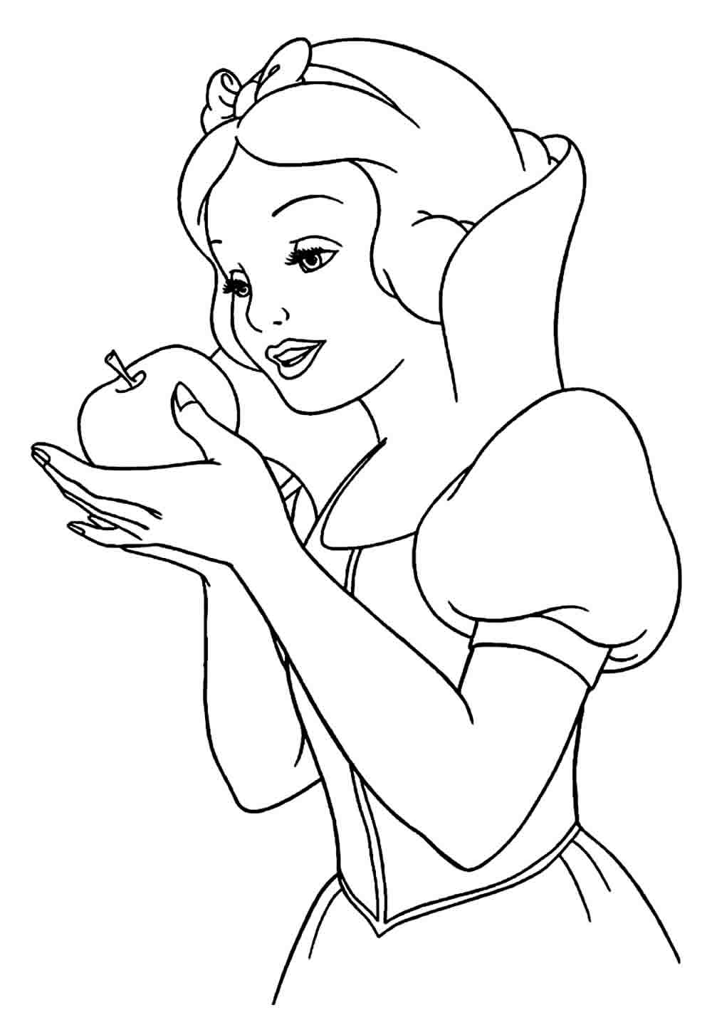 Desenho da Branca de Neve para pintar