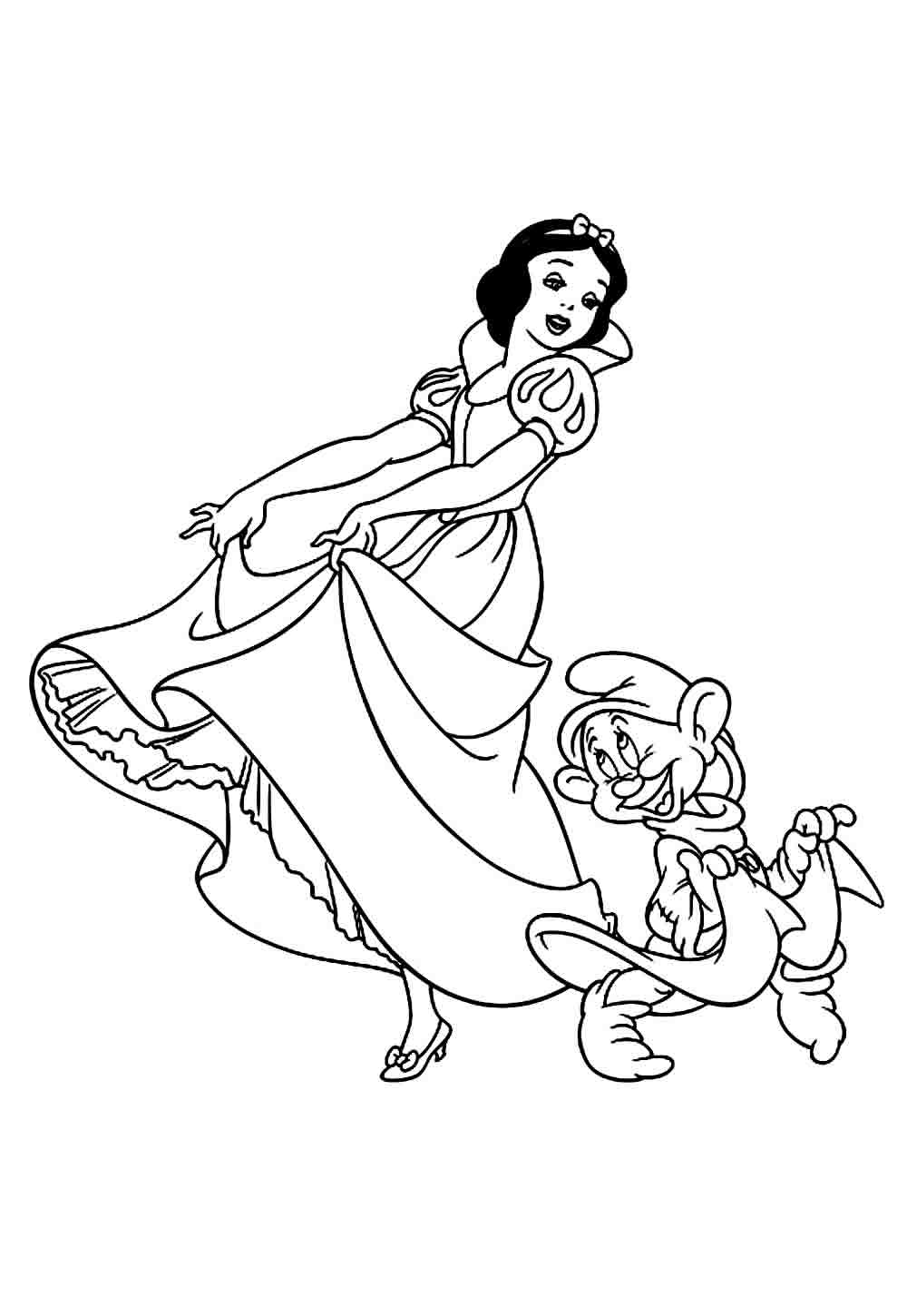 Desenho da Branca de Neve para colorir