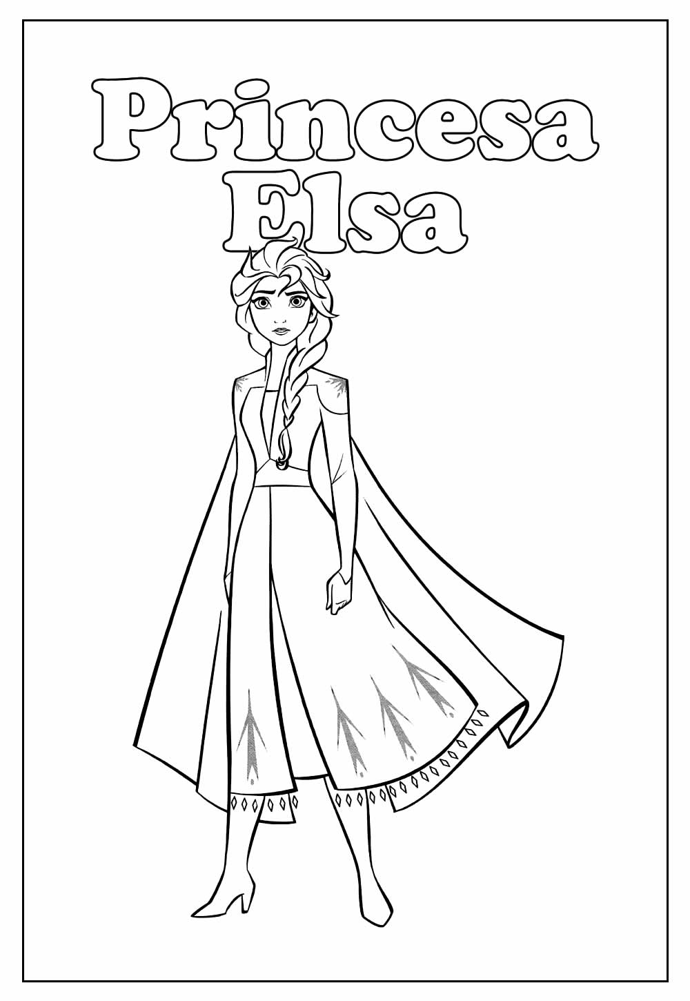 Desenho da Princesa Elsa para colorir