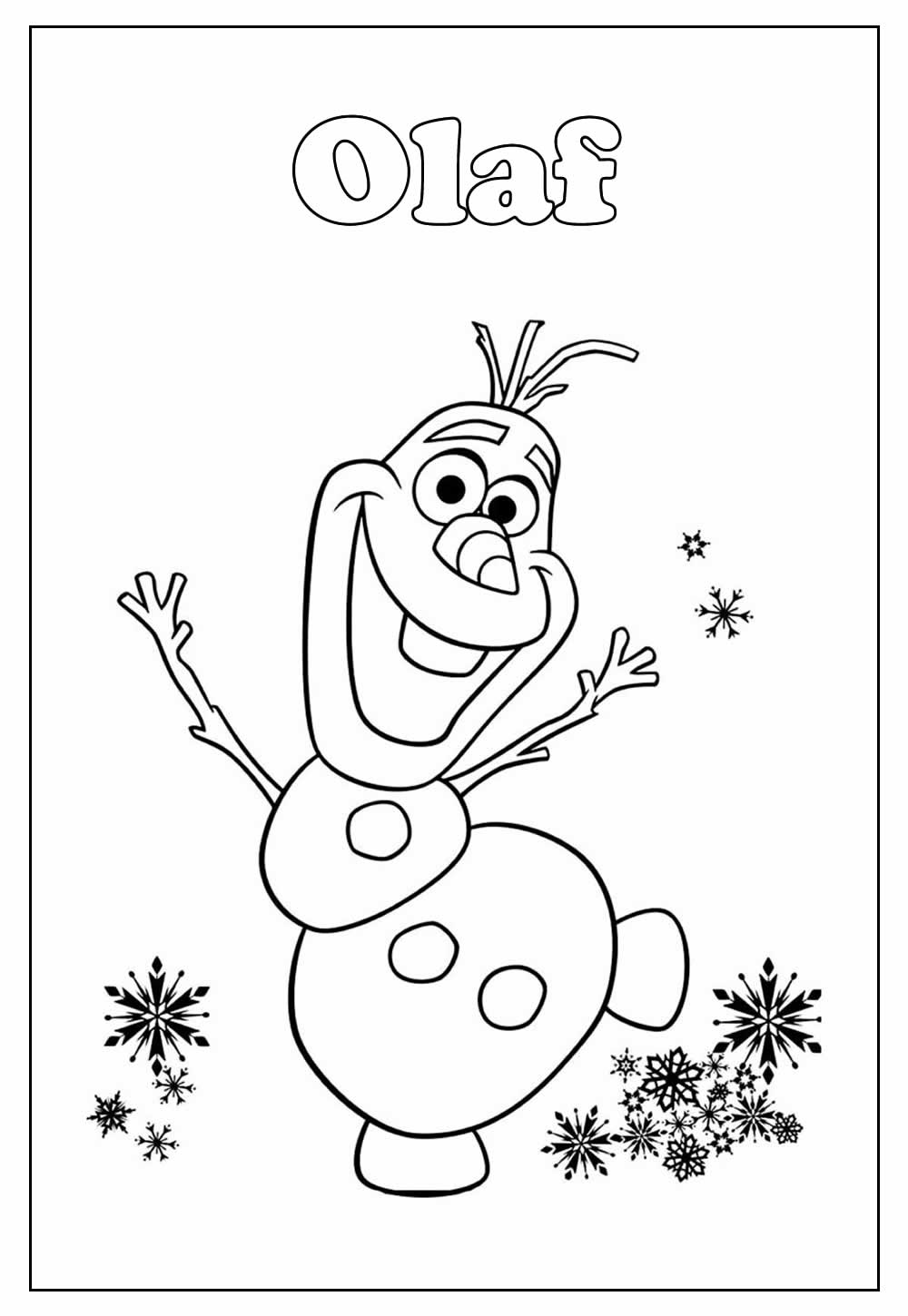 Desenho Educativo do Olaf para colorir