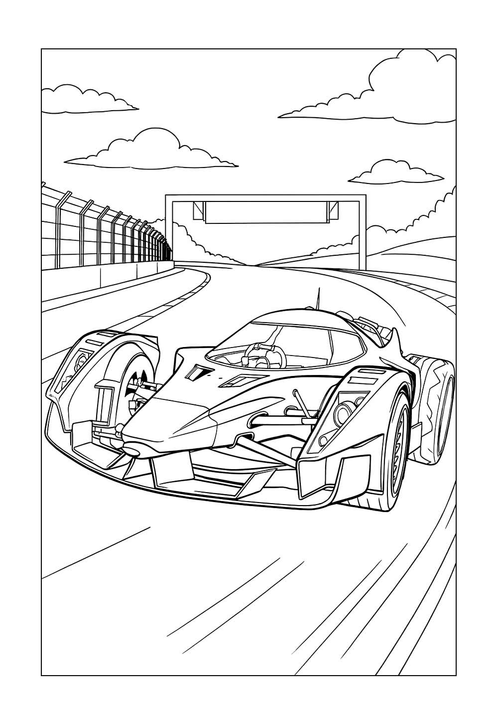 Desenho de Carro de Corrida