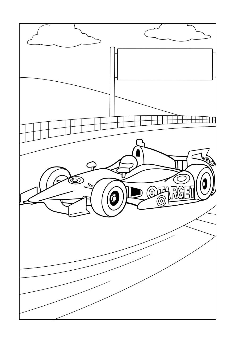 Desenho de Carro de Corrida para colorir