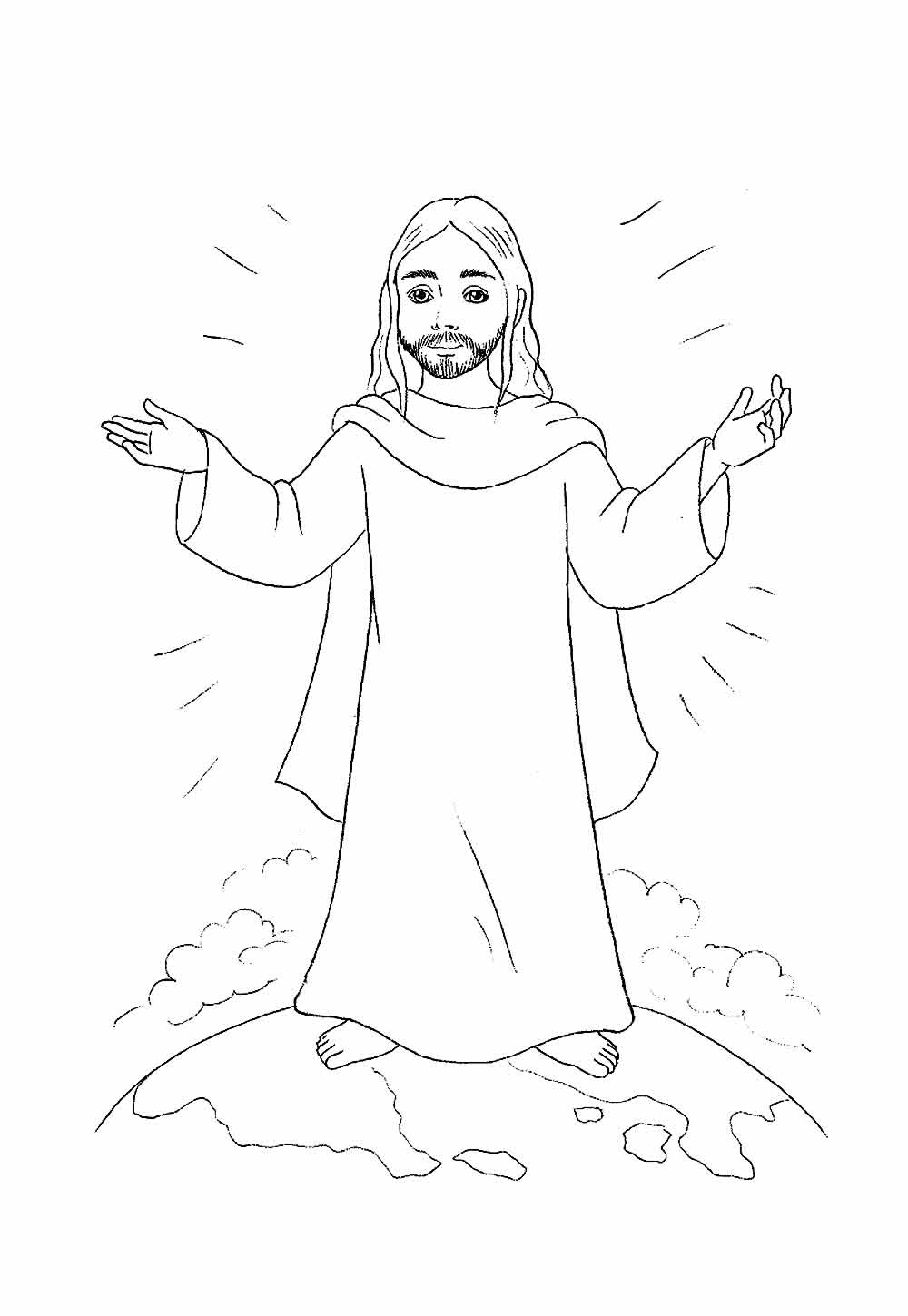 Desenho de Jesus Cristo para imprimir e colorir