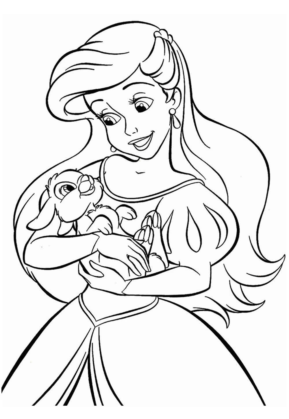 Desenho da Ariel para colorir